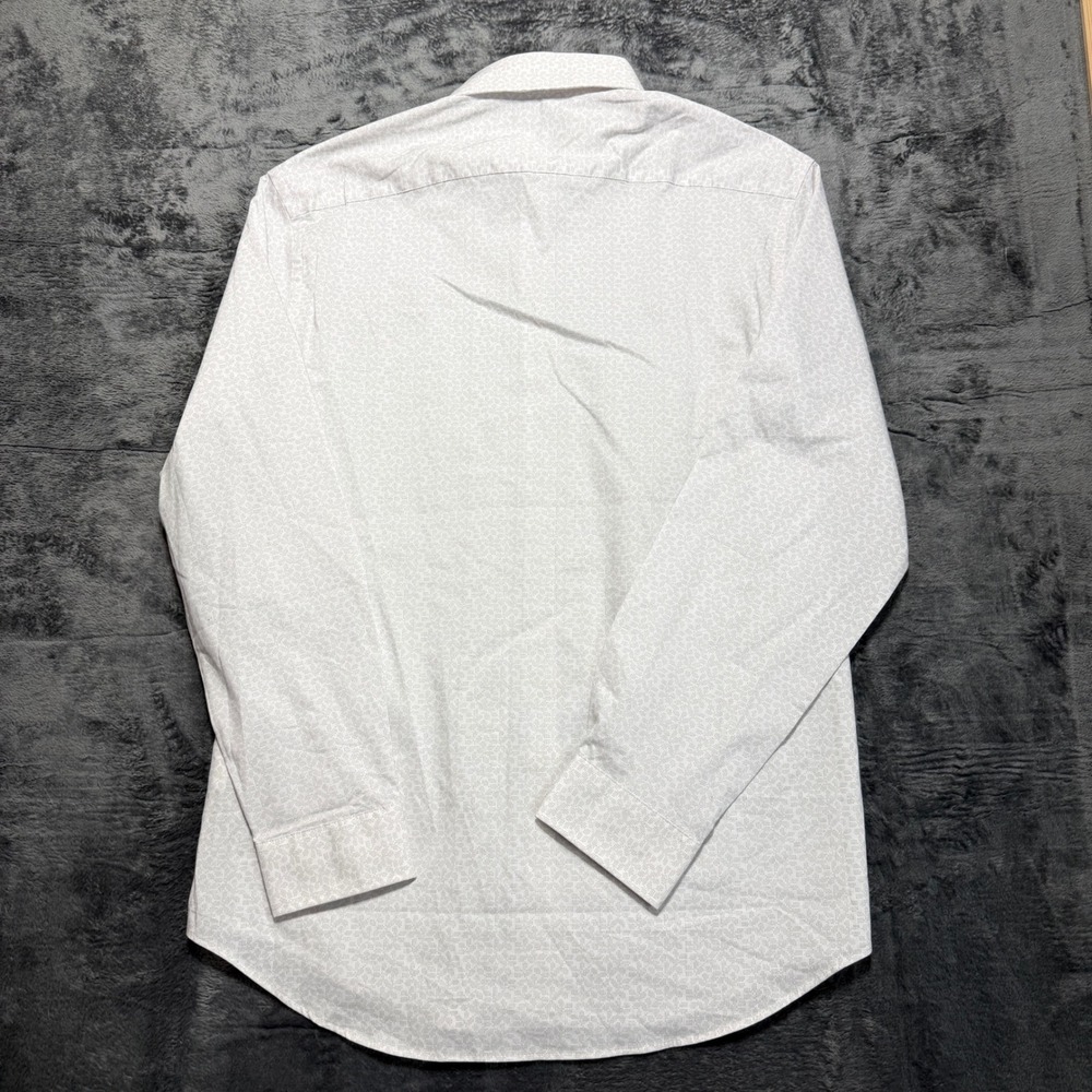 Michael Kors Dress Shirt Men L White Grey - Picture 5 of 9